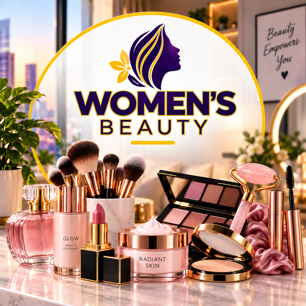 Women's Beauty with gold outlined title